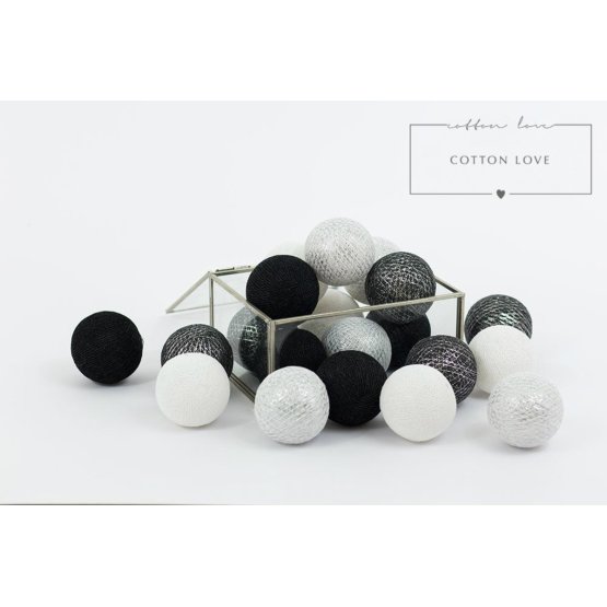 Baumwolle leuchtend LED Kügelchen Cotton Balls - Silber